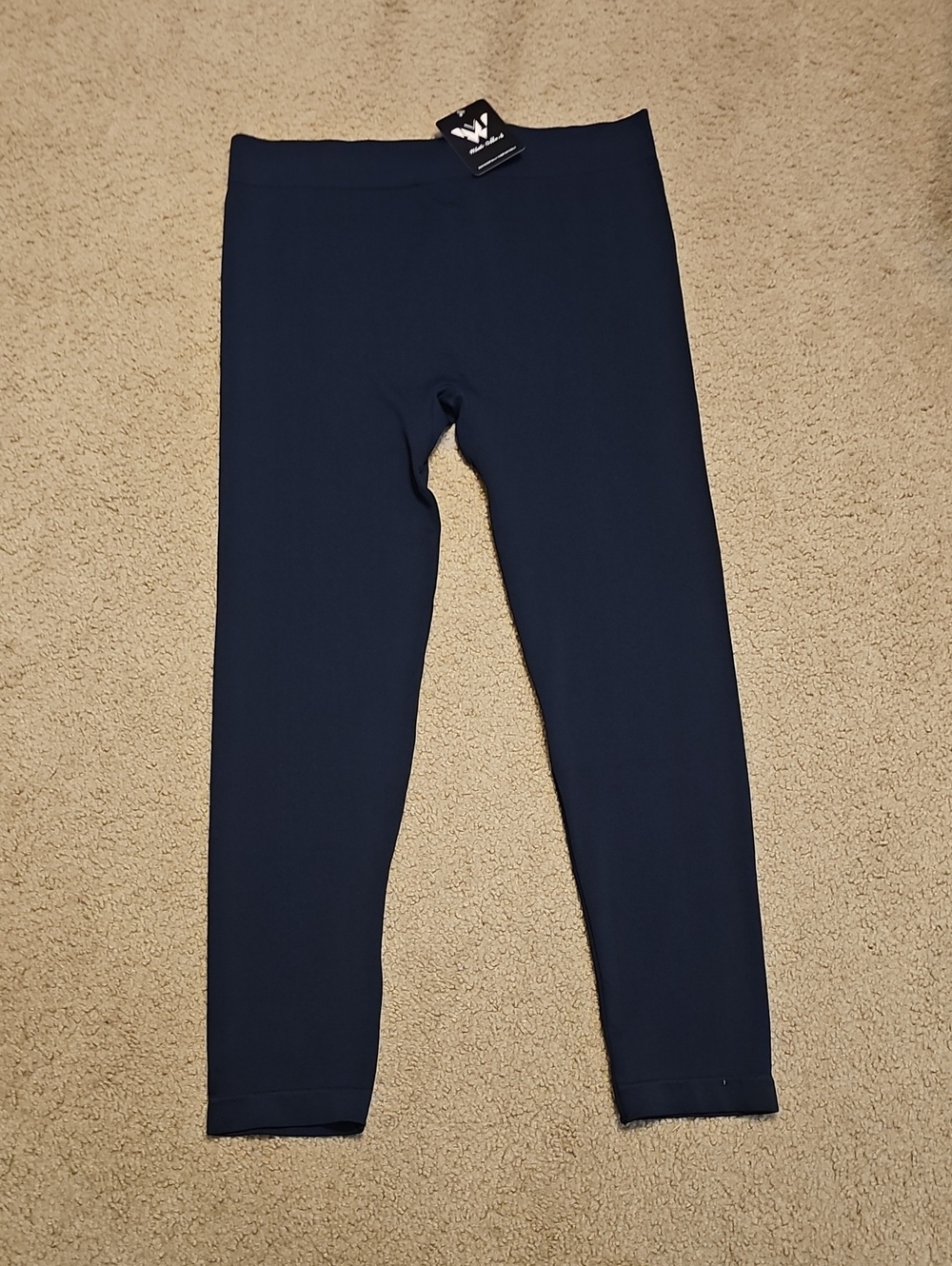White Mark Girls Navy Leggings with Elastic Waist